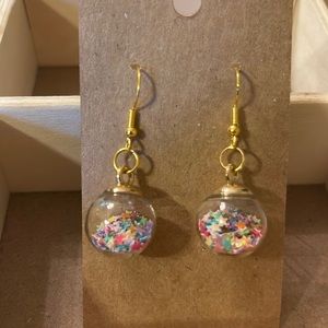 Rainbow ornament earrings handmade